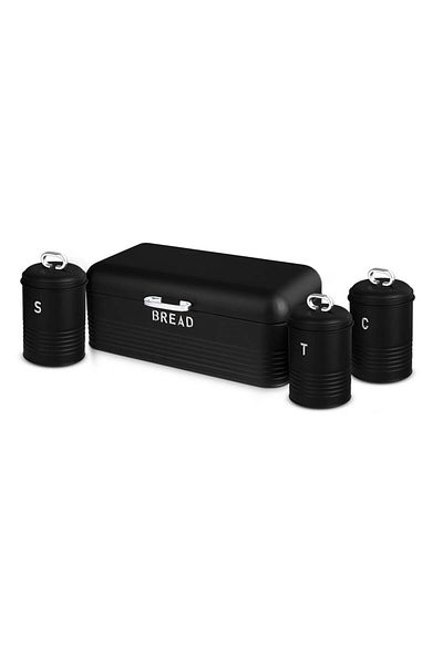 Berlinger Haus Bread box and 3 containers Black Silver Collection Berlinger Haus BH 6754