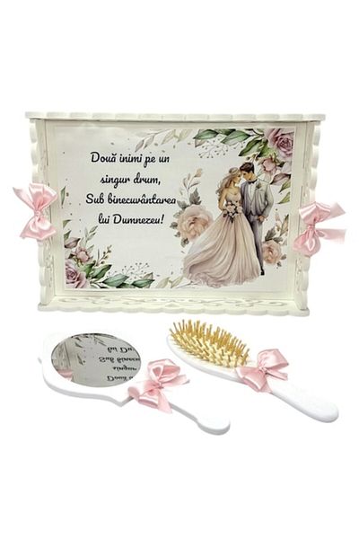 OEM Set tava pentru gatitul miresei, personalizat mire si mireasa, format din 3 piese