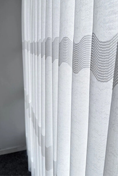 YS PERDE TASARIM Brillant Keten Mira Salon, Otuma Odası, Yatak Odası, Mutfak Modern Tül Perde 1/3 Sık Pile - Ekru