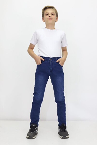 RAPİDO LİFE Erkek Çocuk Kot Pantolon Yüksek Bel Düz Paça Rahat Kalıp Unisex Jeans