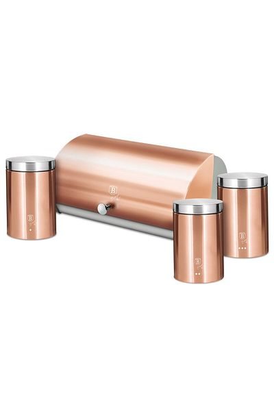 Berlinger Haus Bread box and 3 kitchen containers set Rose Gold Berlinger Haus BH 6730