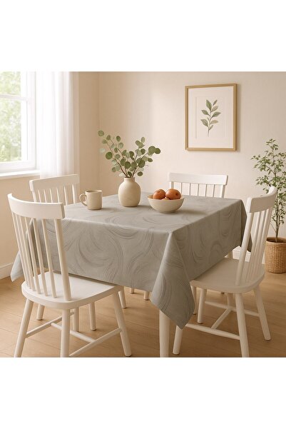 Brava Casa Tablecloth, Vortex Argentum Luxe, 200×140 cm, Anti-Stain, High-Quality PVC, OEKO-TEX 100