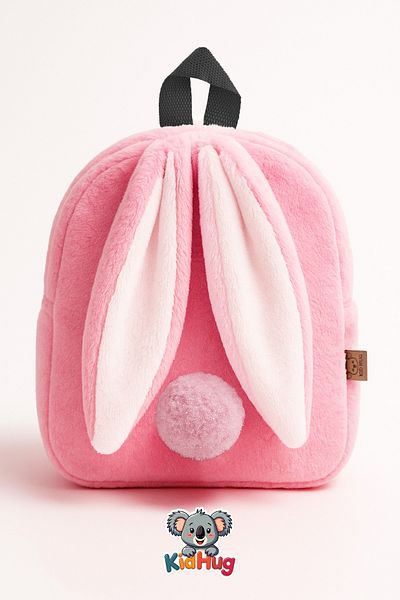 KidHug Children's Bag Pompom Rabbit Nursery, Kindergarten or Casual Children's Backpack |   1-8 Years |   27cm |