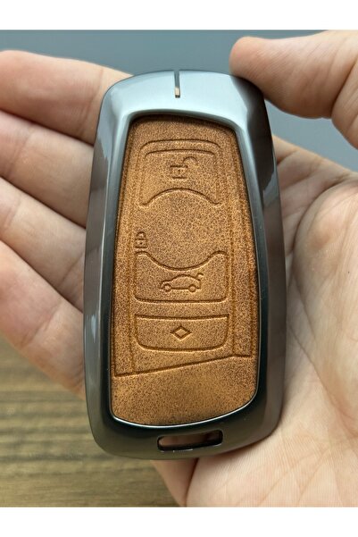 Mavi Keys BMW F30, F32, F10, F20 Smart Uyumlu 4 Düğmeli Deri Metal Anahtar Ku...