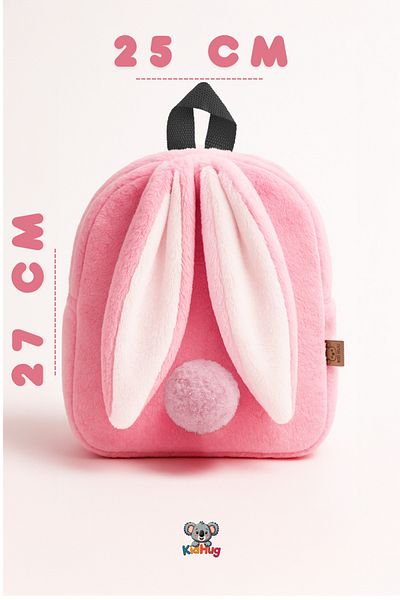 KidHug Children's Bag Pompom Rabbit Nursery, Kindergarten or Casual Children's Backpack |   1-8 Years |   27cm |
