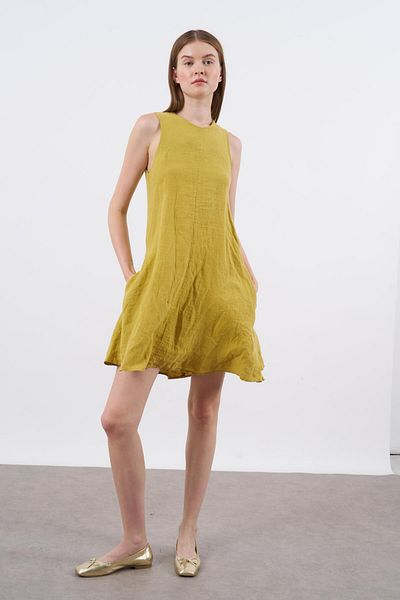 Telablanka Raw Linen Dress_Herald Yellow