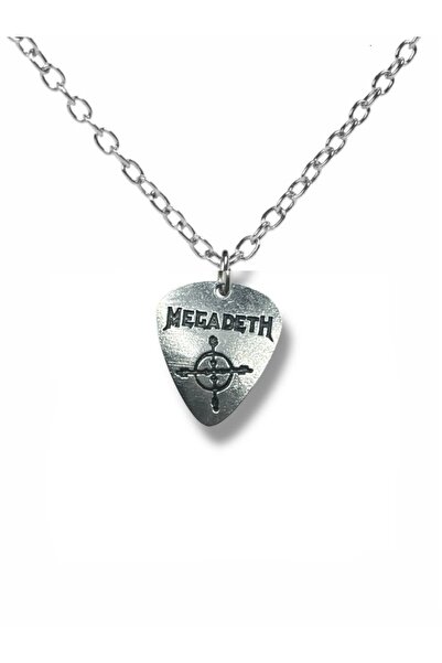 Herşey Nota Megadeth Pena Kolye – Çift Taraflı Rock İşaretli Unisex Metal Kol...