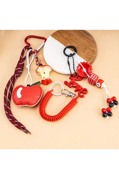 İLKYAZ Red Apple Charm Bag Accessories (Bag Not Included)