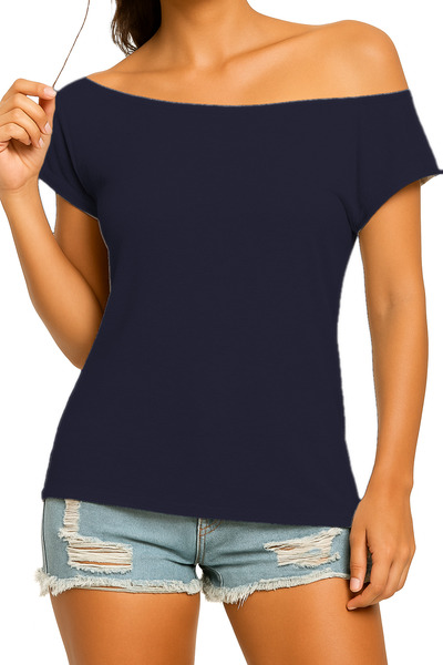 Lucky Line Ženska bluza na jedno rame, otvorena Viskoza Pleteno tkanina, svak...