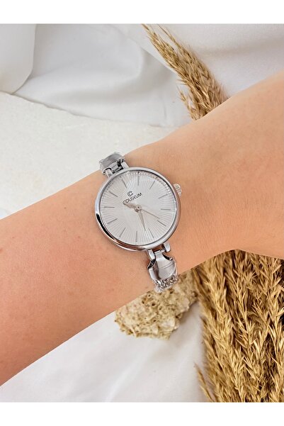 TD TRENDDURAGI ساعة يد نسائية بسلسلة دائرية فضية عتيقة باللون الأبيض من الداخل