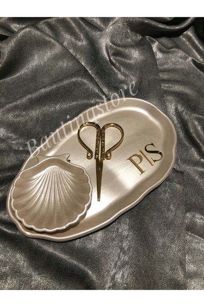 Bautinq Store Kişiye Özel Harfli El Yapımı Renk Nişan Tepsisi Söz Tepsisi