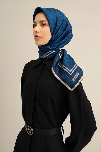 Armine Abstract Pattern Pure Silk Sura Scarf -9301D -85