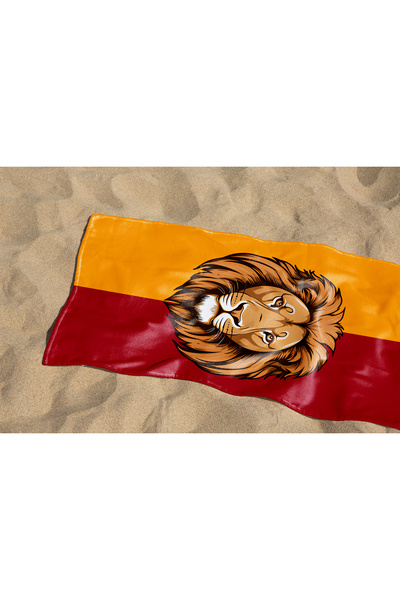 Erays Home Yellow Red Lion Digital Printed Beach Towel Unisex Beach Towel Sea Towel