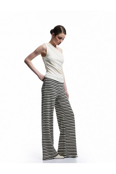 Koton New Season Regular Fit Standard Waist Long Crochet Trousers