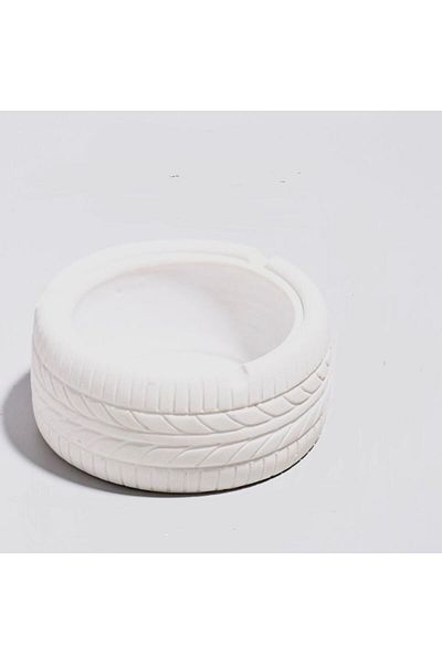 OEM Scrumiera in forma de anvelopa auto, 9x9 cm, Alb