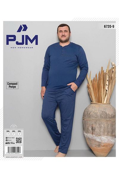 Pijamoni Ανδρικό σετ πιτζάμες με μακρυμάνικο γιακά με κουμπιά 6720/9 - 1 τεμάχιο
