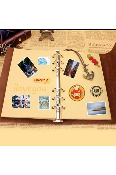 Wolawood Vintage Notebook with Leather Cover Kraft Page with Vip Pen Gift Daily Note Agenda Memory Souvenir Notebook