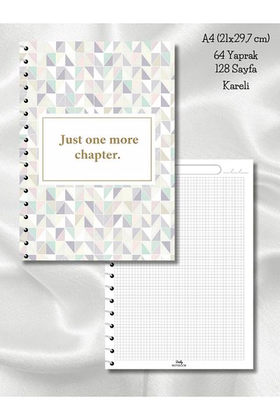 daily notebook Pastel Checkered School Notebook, 64 Sheets Spiral A4 Large Size (21X29,7 cm) Size