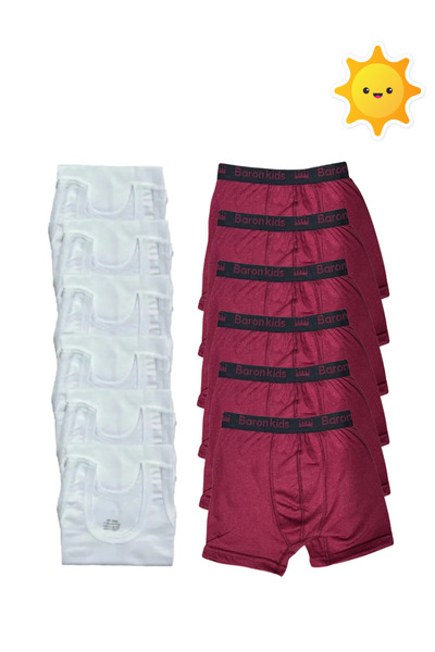 SİERNA Set de boxeri maiouri pentru băieți 12li 6 maiouri 6 boxeri srn-002016