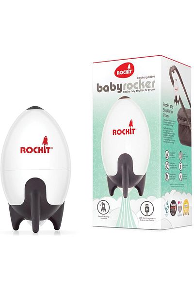 Rockit Award-Winning Portable Baby Pram Rocker (Rechargeable Version) White