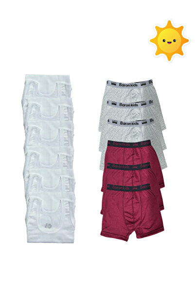 SİERNA Set de boxeri maiouri pentru băieți 12li 6 maiouri 6 boxeri srn-001938