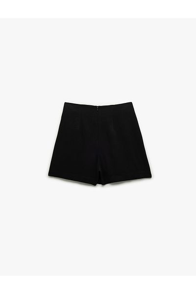 Koton Nou sezon Fusta mini pantaloni scurți cu detaliu de șireturi din amestec de in