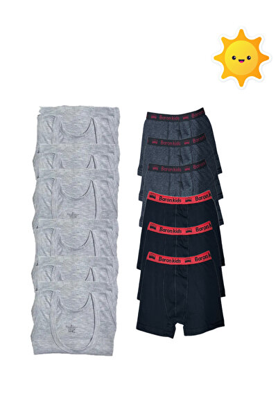 SİERNA طقم ملابس داخلية للأولاد 12 قطعة، 6 فانيلات داخلية بدون أكمام و6 بوكسر...
