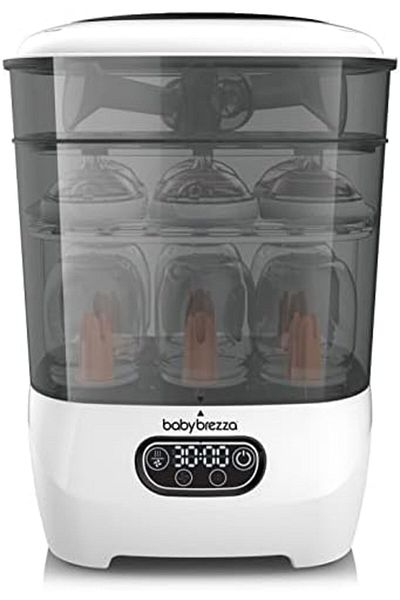 BABY BREZZA Baby Brezza Bottle Sterilizer and Dryer Advanced – 33% Faster - Largest Capacity Steam Sanitizer -