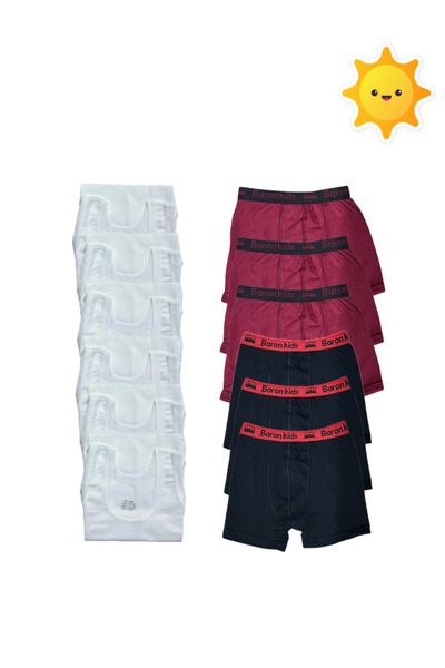 SİERNA Set de boxeri maiouri pentru băieți 12li 6 maiouri 6 boxeri srn-001915