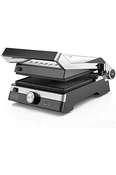 Black&Decker BLACK+DECKER Family Health Grill with 180° Hinge, 2000W, 1500cm² BBQ Area