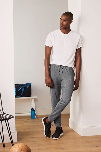 Tchibo Men Sportswear Drawstring Track Pants, Grey