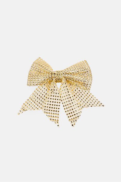 Muy Mucho Pvc Suspension Metallic Bow Decoration, Gold