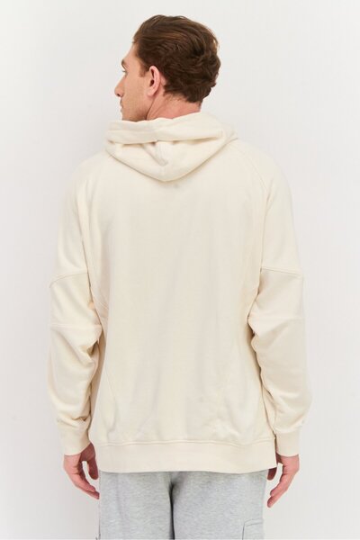 adidas Men Sportswear Fit Brand Logo Long Sleeves Outdoor Sweatshirt, Ivory