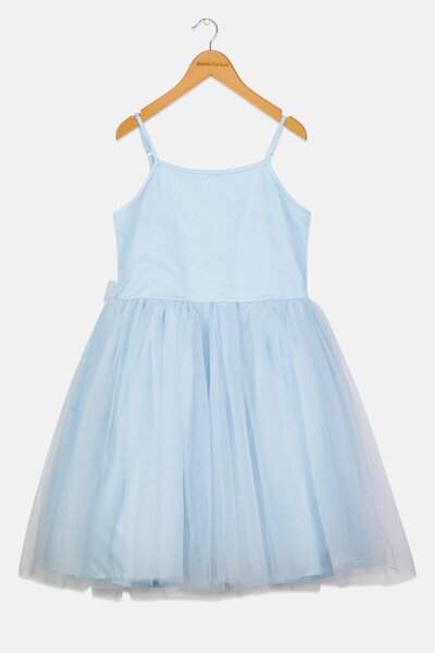 Willow & Whistle Kids Girl Textured Party Gown Dress, Blue