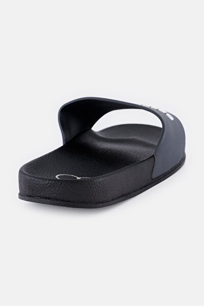 Ocean Pacific Men Brand Logo Slip On Slides, Dark Grey