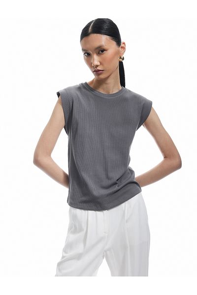 Koton New Season Cotton Crew Neck Sleeveless Basic T-Shirt