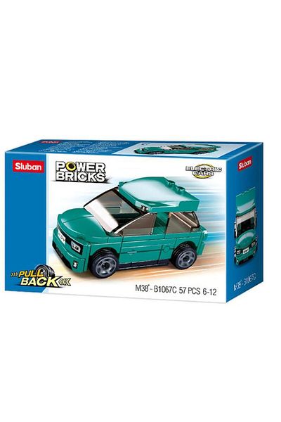 Generic Sluban 57-Piece Power Bricks Pull-Back Electric Car Building Block Set Blue and Black 141687