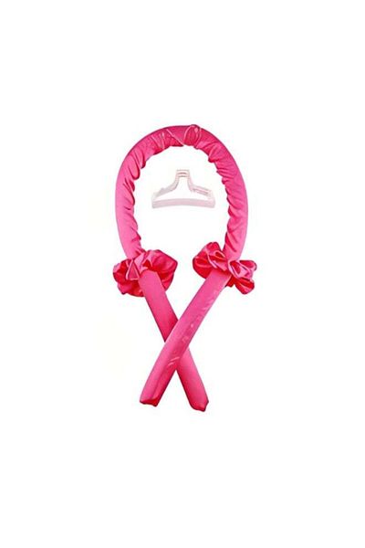 Generic Pink Chinese Simple Curling Iron, Sleeping Curl Foam Wave Curling Iron With Silk Hairband