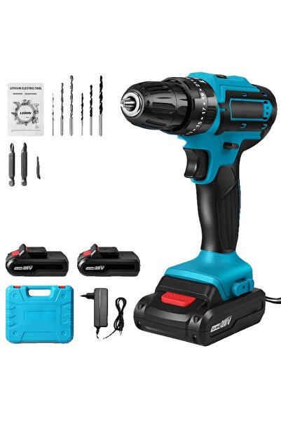 Generic Set masina de gaurit si insurubat, multifunctionala, 2 baterii, incar...