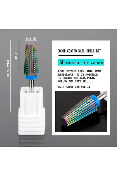 Choice 722M 5 in 1 Cross Tooth Tools Tungsten Steel Nail Drill Bits Remove UV Gel Manicure Tool Accessory