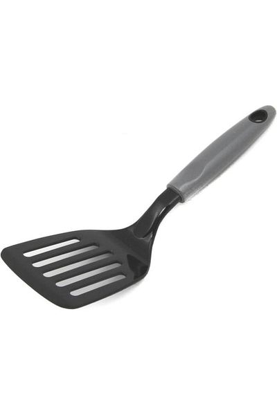 Generic مقبض نايلون من Chef Craft سهل الاستخدام بتصميم أنيق ومقلاة قصيرة باللونين الأسود والرمادي 11 بوصة 12001