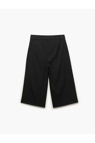 Koton New Season Comfortable Fit Culotte Fabric Trousers with Pockets and Pleat Detail