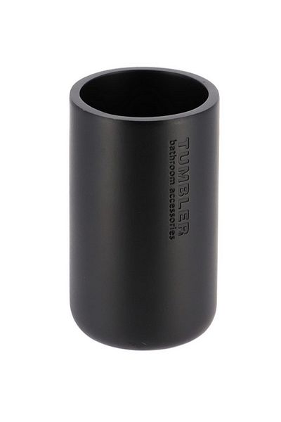 Tendance Loudis High Quality Durable Round Polyresin Bathroom Tumbler Matte Black 350ml