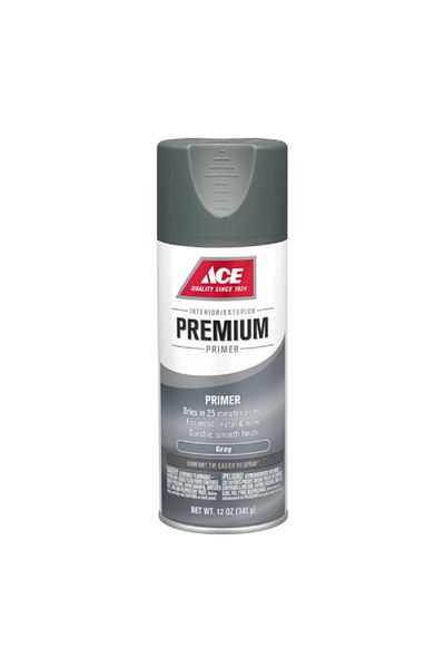 ACE Premium Quick Drying and Superb Coverage Smooth Enamel Primer Spray Paint Grey 12oz