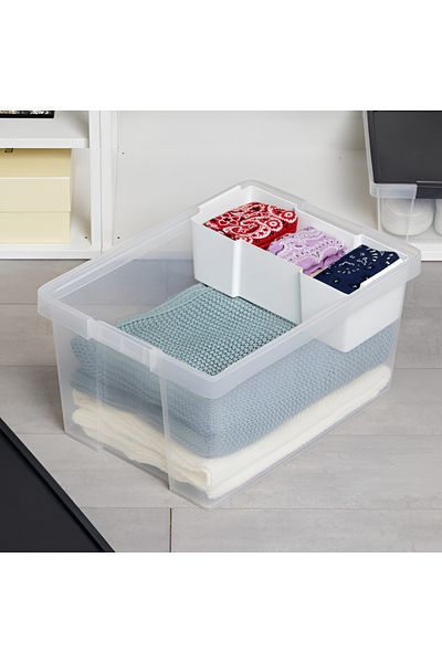 Tatay Hinged Handle Multipurpose Stackable Storage Box - Black and Clear