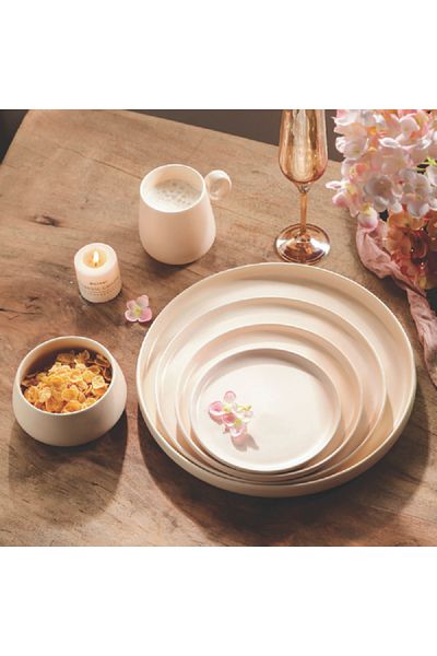 Bien Servi 31-Piece Easy Cleaning Less Simple Collection Dinner Set Pink