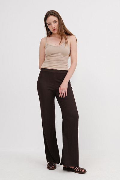Addax Elastic Waist Wide Leg Trousers Pn17299