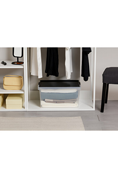 Tatay Hinged Handle Multipurpose Stackable Storage Box - Black and Clear