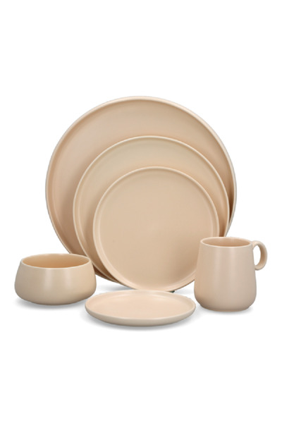 Bien Servi 31-Piece Easy Cleaning Less Simple Collection Dinner Set Pink