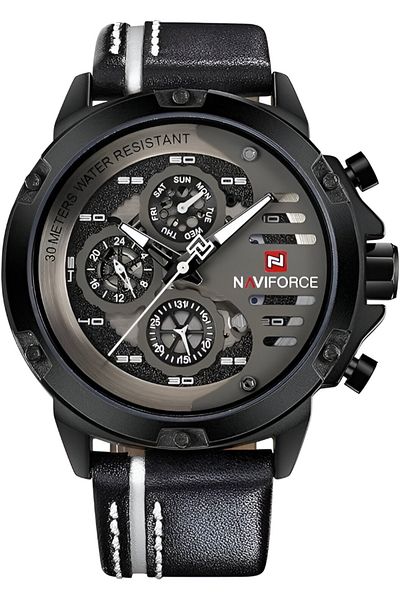Naviforce Classic Design Water-Resistant Genuine Leather Luminous